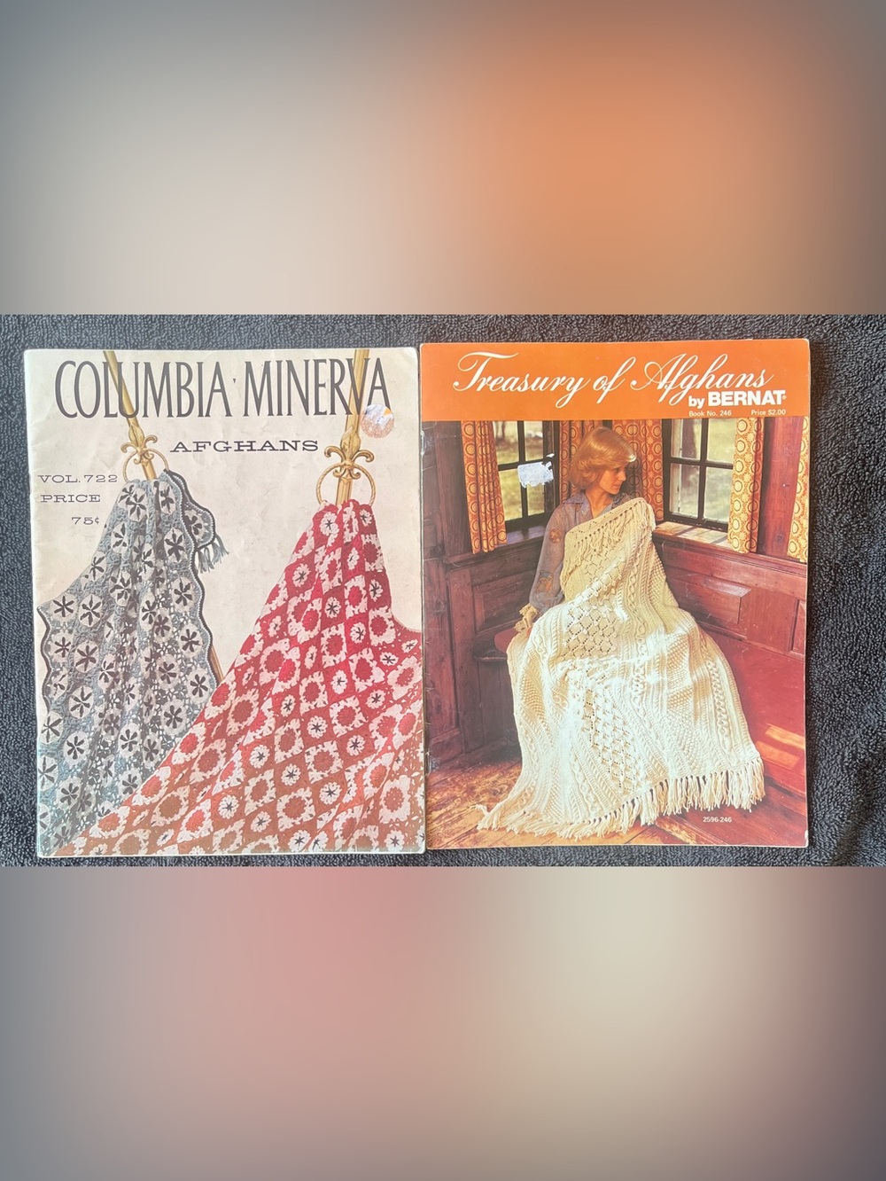 Columbia Minerva and Bernat Afghan Pattern Books